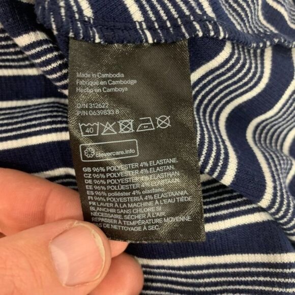 H&M Divided Womens Navy & White Striped Short Sleeve Skater Dress Size 8 - Picture 4 of 4